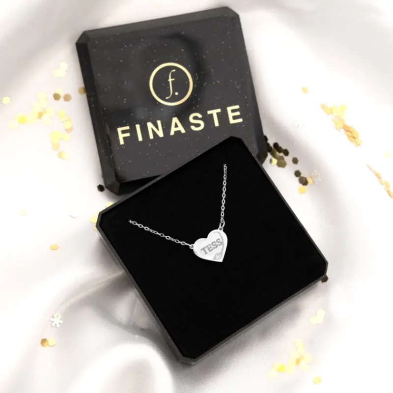 Finaste Graveerbare heart ketting met steentje Fashion