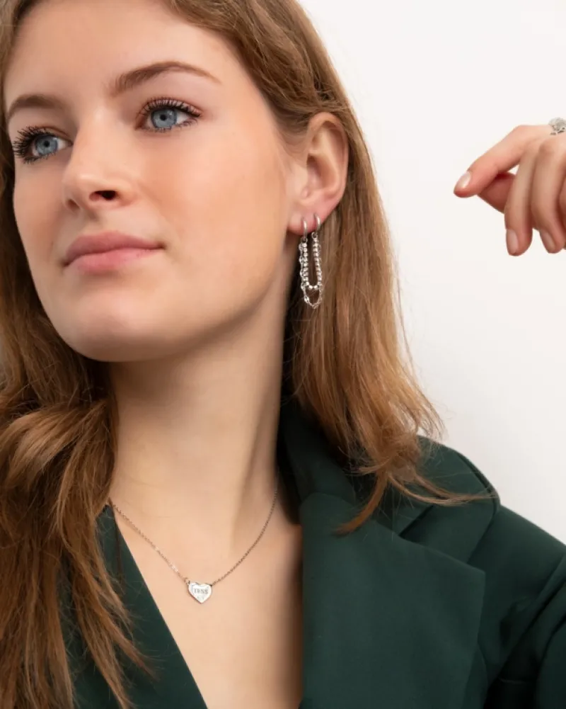 Finaste Graveerbare heart ketting met steentje Fashion