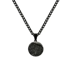 Finaste Graveerbare heren ketting sterrenhemel zwart Fashion
