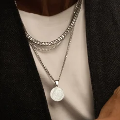 Finaste Graveerbare heren ketting sterrenhemel Clearance