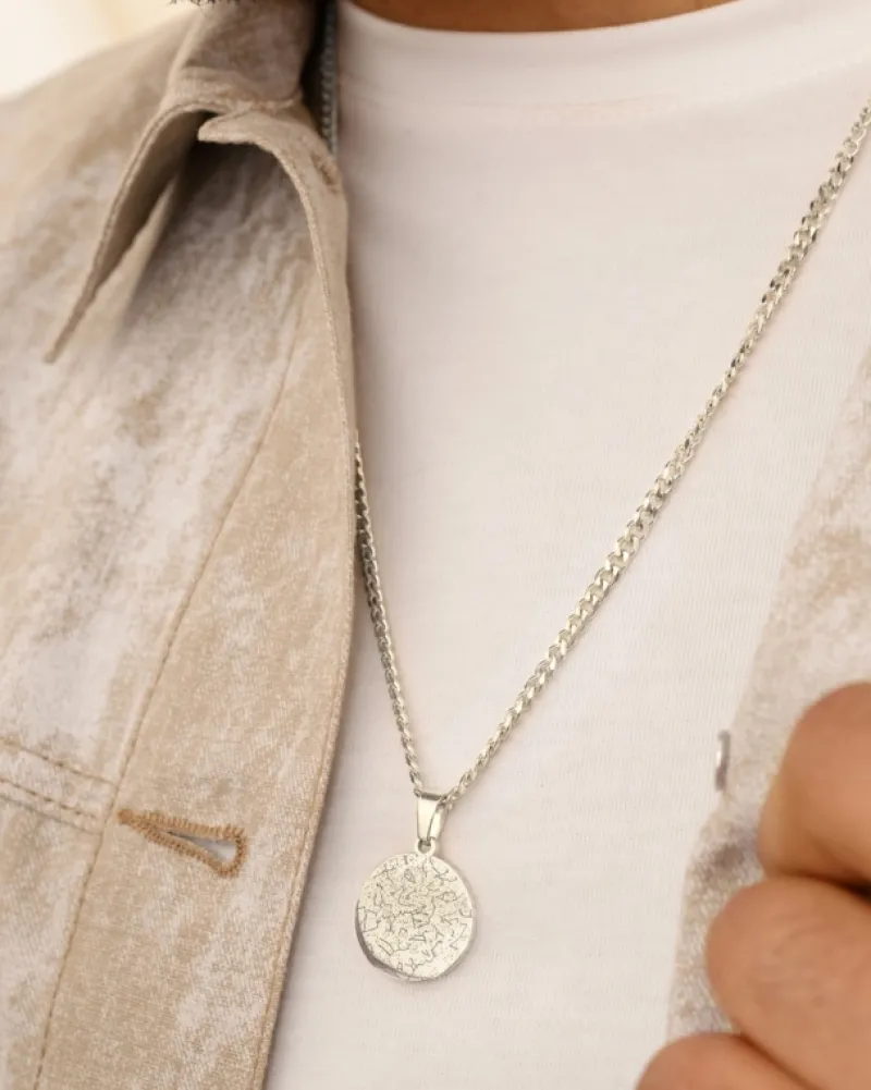 Finaste Graveerbare heren ketting sterrenhemel Clearance