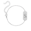 Finaste Graveerbare initial armband grote bar Sale