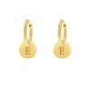 Finaste Graveerbare Initial Oorbellen Goud kleurig Outlet