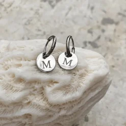 Finaste Graveerbare Initial Oorbellen Outlet