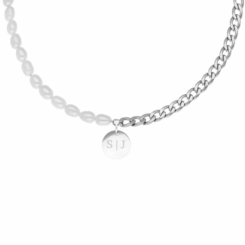 Finaste Graveerbare Ketting Chain & Pearl Best