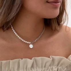 Finaste Graveerbare Ketting Chain & Pearl Best