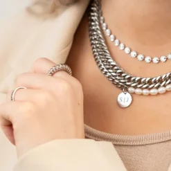 Finaste Graveerbare Ketting Chain & Pearl Best