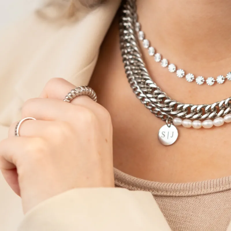 Finaste Graveerbare Ketting Chain & Pearl Best