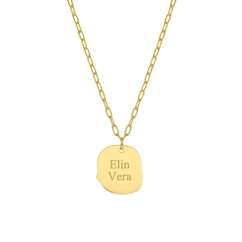 Finaste Graveerbare ketting charm goud kleurig Hot