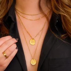 Finaste Graveerbare ketting charm goud kleurig Hot