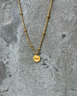 Finaste Graveerbare ketting muntje goud kleurig Discount