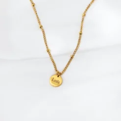 Finaste Graveerbare ketting muntje goud kleurig Discount