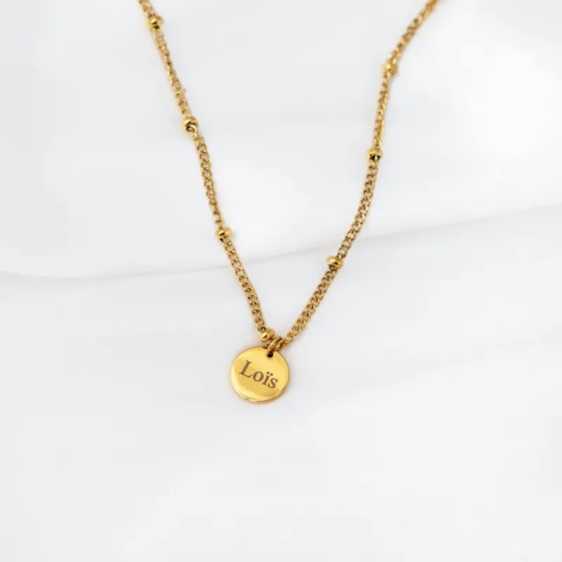 Finaste Graveerbare ketting muntje goud kleurig Discount