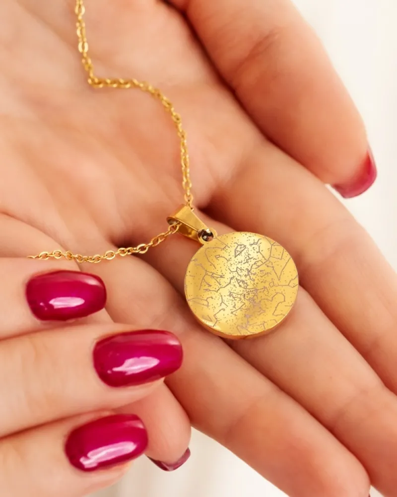 Finaste Graveerbare ketting sterrenhemel goudkleurig Online