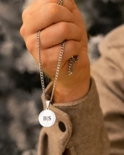 Finaste Graveerbare mannen ketting met munt New