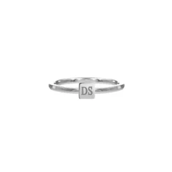 Finaste Graveerbare minimalistische ring met vierkantje Fashion