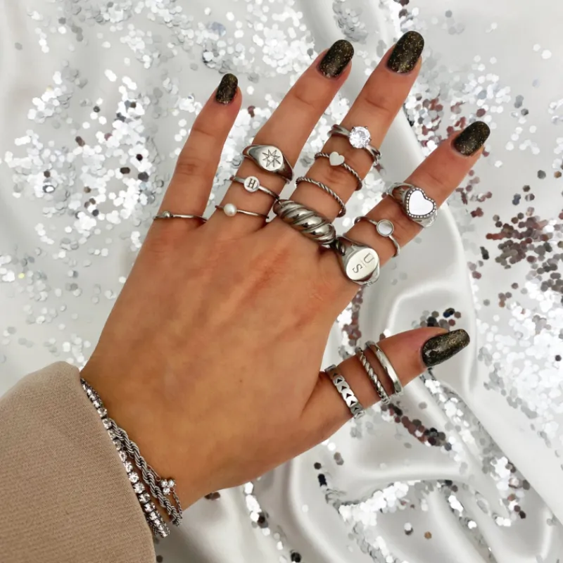 Finaste Graveerbare minimalistische ring met muntje Hot