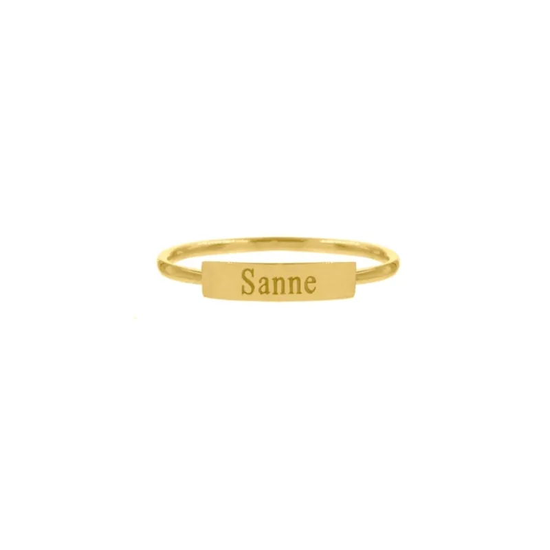 Finaste Graveerbare ring bar gold plated Discount