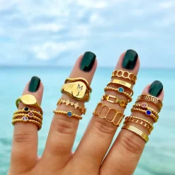 Finaste Graveerbare ring bar gold plated Discount