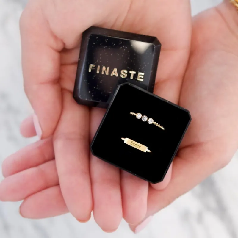Finaste Graveerbare ring bar gold plated Discount