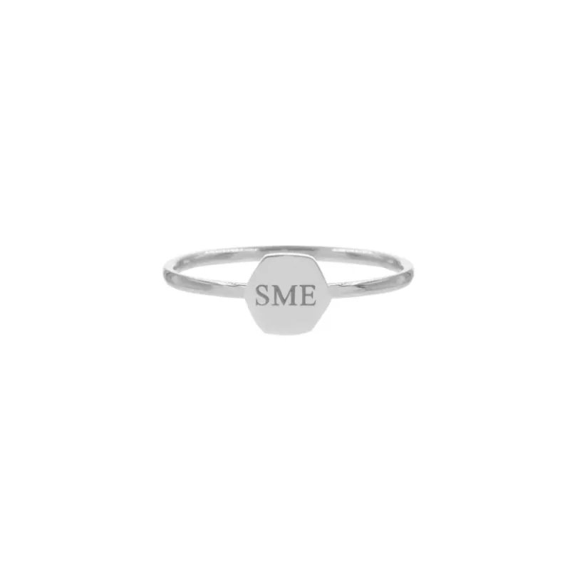 Finaste Graveerbare ring hexagon Best