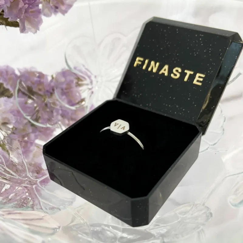 Finaste Graveerbare ring hexagon Best