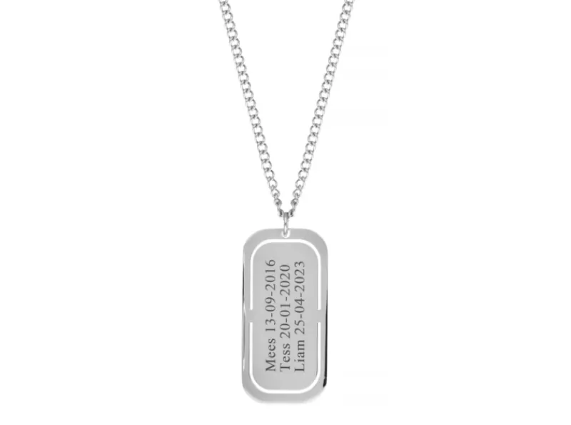Finaste Graveerbare tag ketting heren Fashion