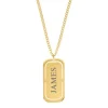 Finaste Graveerbare tag ketting heren goudkleurig Sale