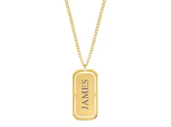 Finaste Graveerbare tag ketting heren goudkleurig Sale