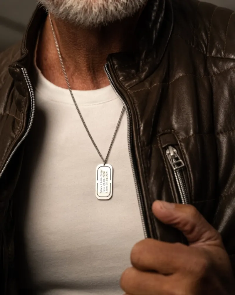 Finaste Graveerbare tag ketting heren Fashion