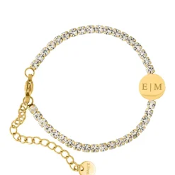 Finaste Graveerbare Tennis Armband Goudkleurig Discount