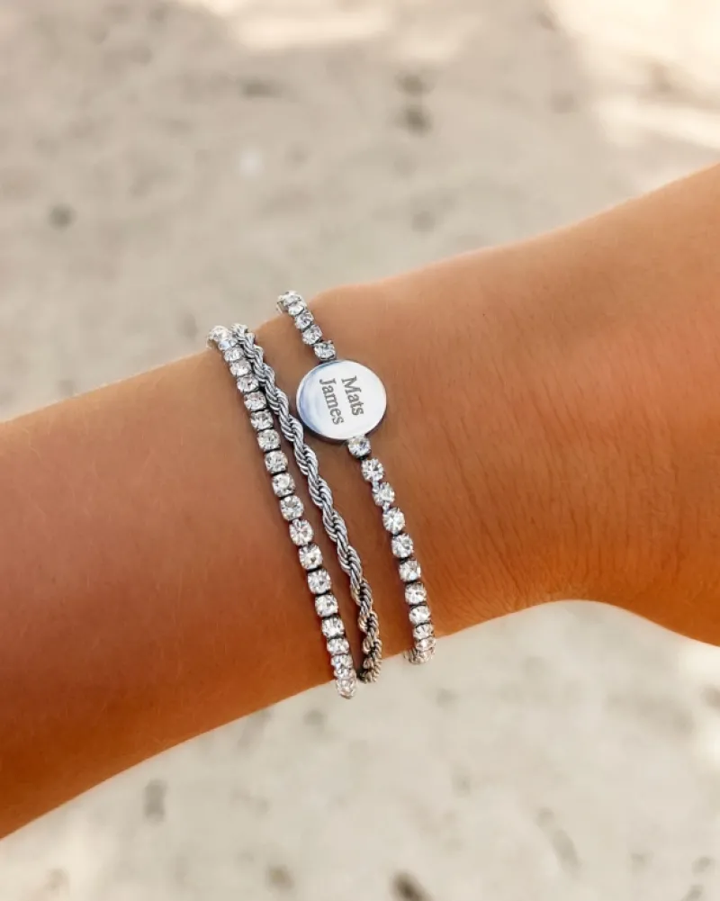 Finaste Graveerbare Tennis Armband Outlet