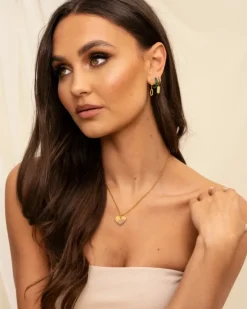 Finaste Green shell earrings goldplated Online