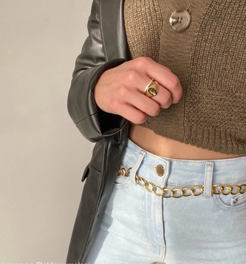 Finaste Grote zegelring 1 letter goud kleurig Clearance