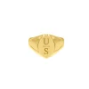Finaste Grote zegelring 2 letters goud kleurig Clearance