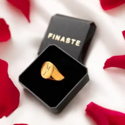 Finaste Grote zegelring 2 letters goud kleurig Clearance
