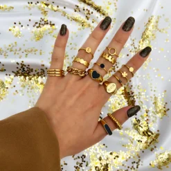 Finaste Grote zegelring 3 letters goud kleurig Clearance