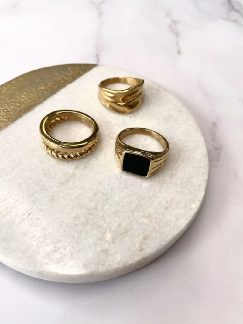 Finaste Grove ring statement goud kleurig Sale
