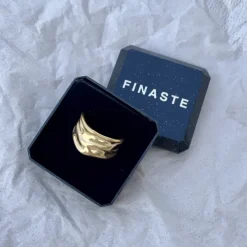 Finaste Grove ring statement goud kleurig Sale