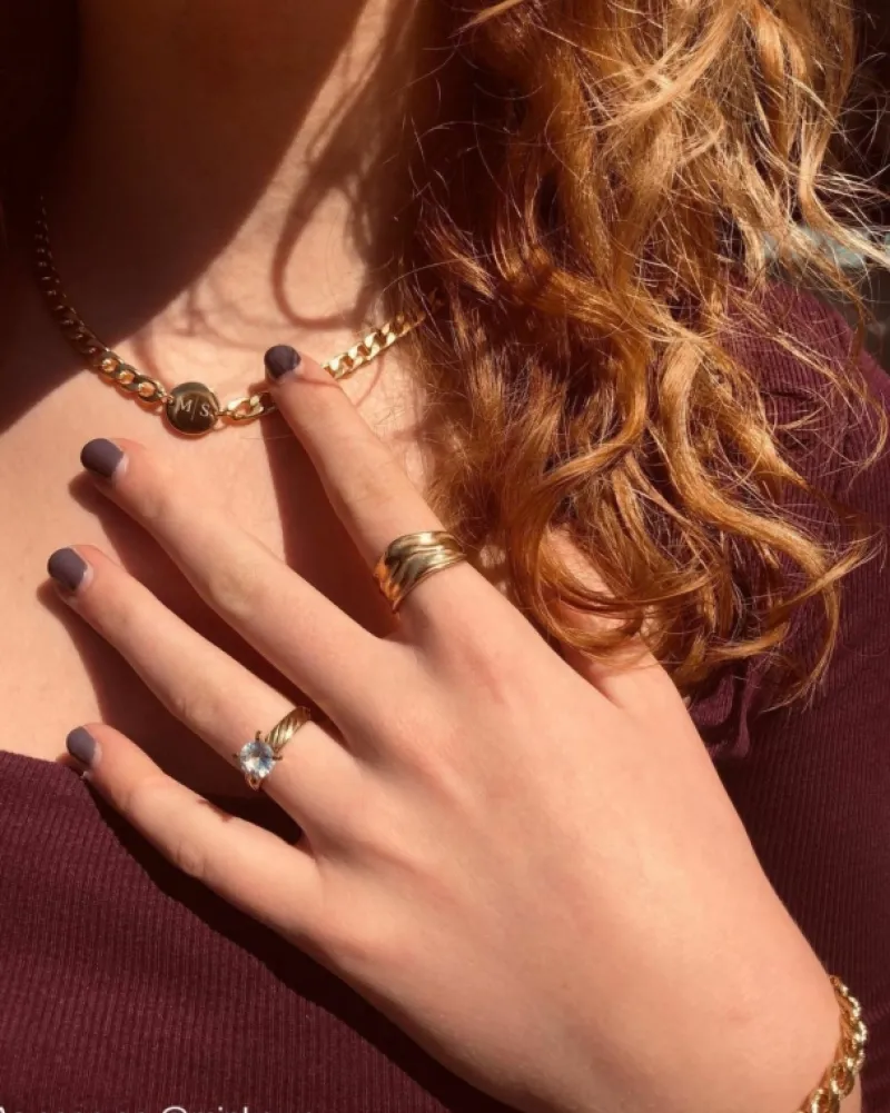Finaste Grove ring statement goud kleurig Sale