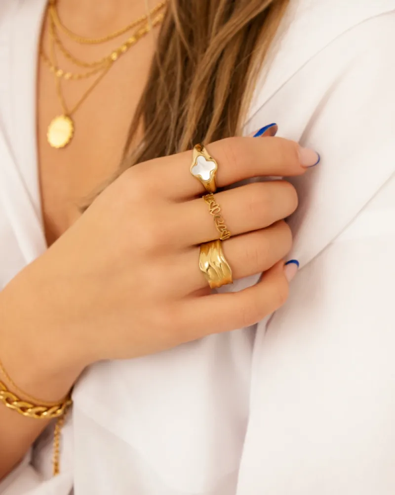 Finaste Grove ring statement goud kleurig Sale