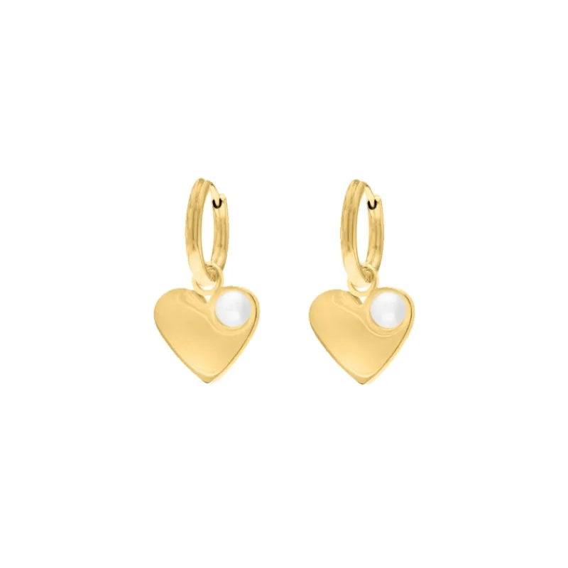 Finaste Heart & pearl earrings goldplated Clearance