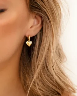 Finaste Heart & pearl earrings goldplated Clearance