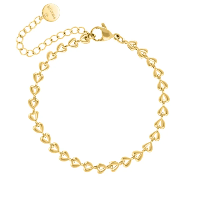 Finaste Heart chain bracelet goldplated Fashion