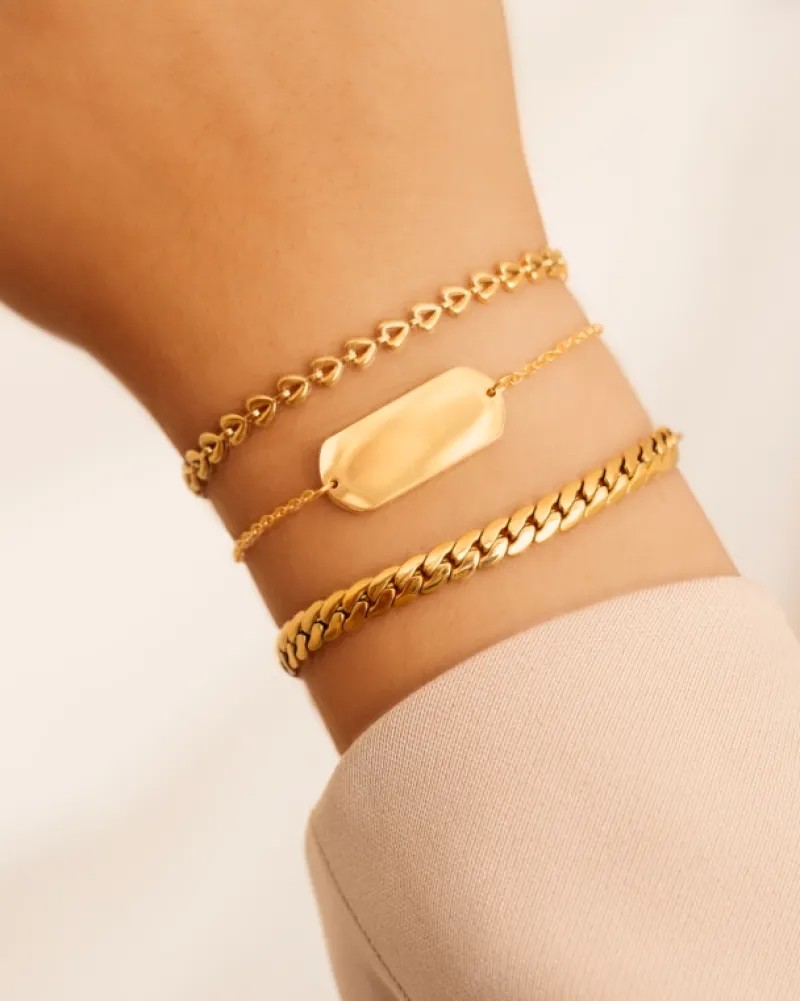 Finaste Heart chain bracelet goldplated Fashion