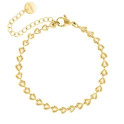 Finaste Heart chain enkelbandje goudkleurig Fashion