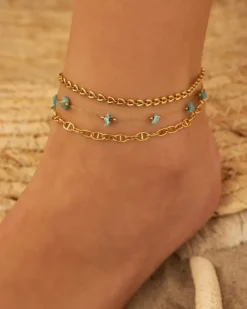 Finaste Heart chain enkelbandje goudkleurig Fashion