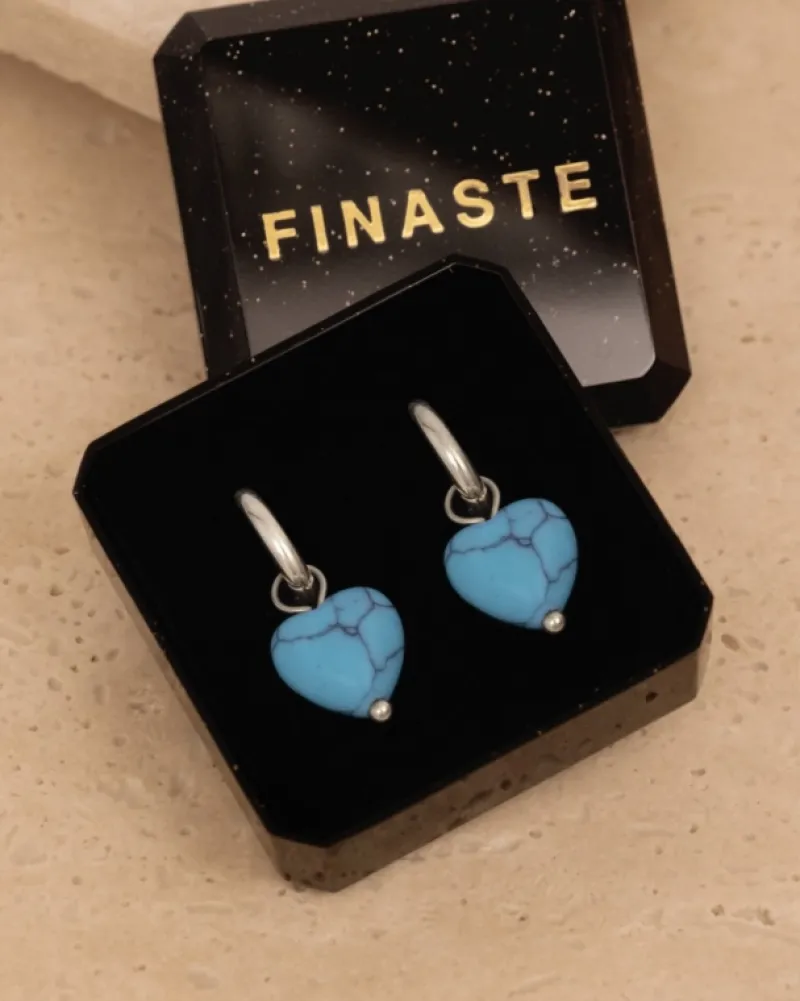 Finaste Heart earrings turquoise Outlet