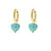 Finaste Heart earrings turquoise goldplated Outlet