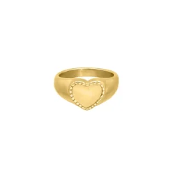 Finaste Heart Zegelring Goudkleurig Sale